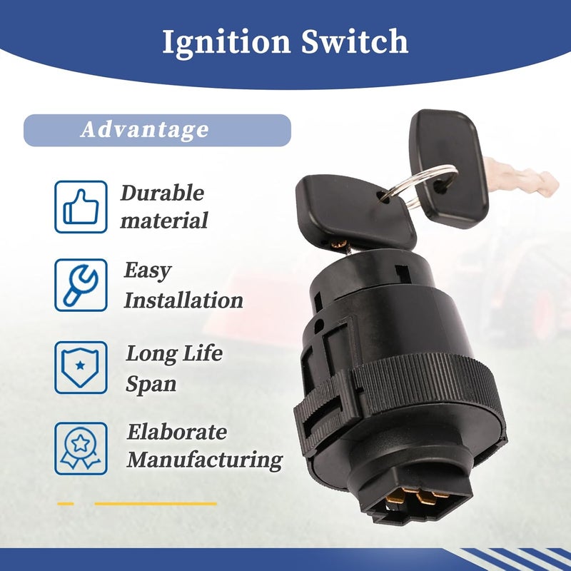Getfarway Ignition Switch 1900-0932 Compatible with Kubota Tractor BX1850D BX F GR RTV ZD Series Mower, RTV500 RTV900 RTV1140 ZD1211 ZD221 ZD321 ZD323 ZD326 ZD331, Replace K7571-62102 K7571-62112 - Image 5